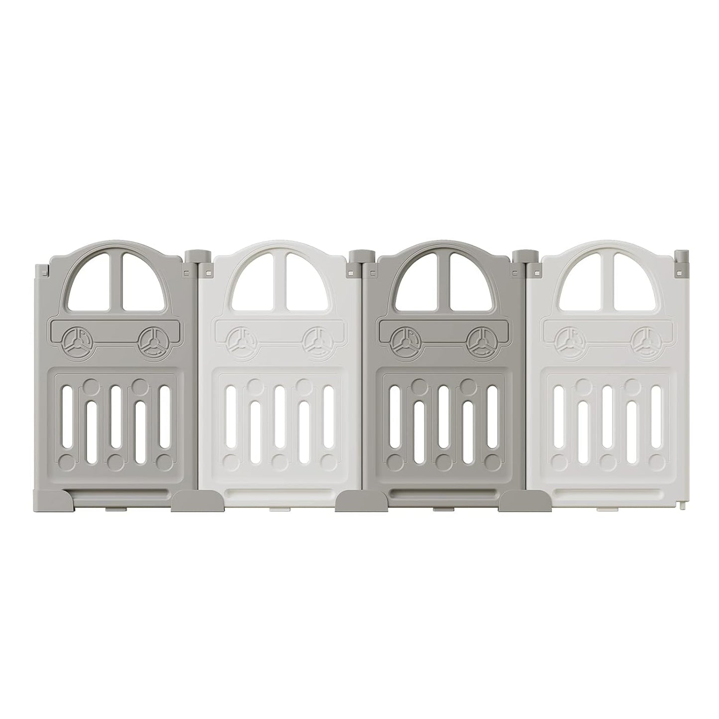 UBRAVOO Erweiterungsplatten für Baby-Laufstall aus Kunststoff für Babys und Kleinkinder – 2 Platten EDP0001 (Grau+Weiß)