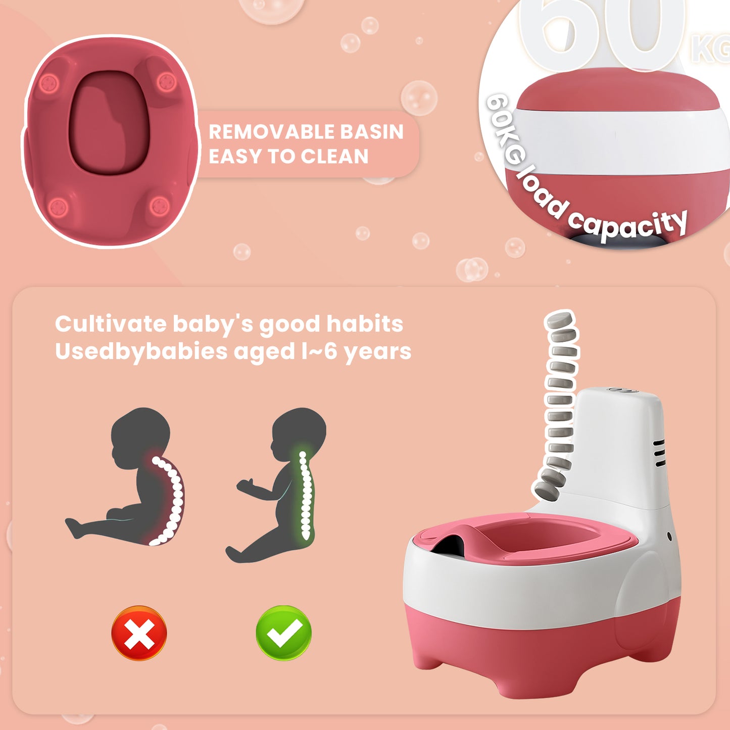 UBRAVOO Baby potty seat, convenient and quick, for training your baby to use the toilet.