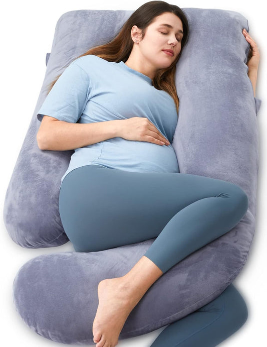 Pregnancy Pillow for Sleeping, U Shaped Full Body Pillow Pregnancy Pillows, Maternity Pillow Support for Back, Hips, Legs for Pregnant Women, With Washable Velvet Cover