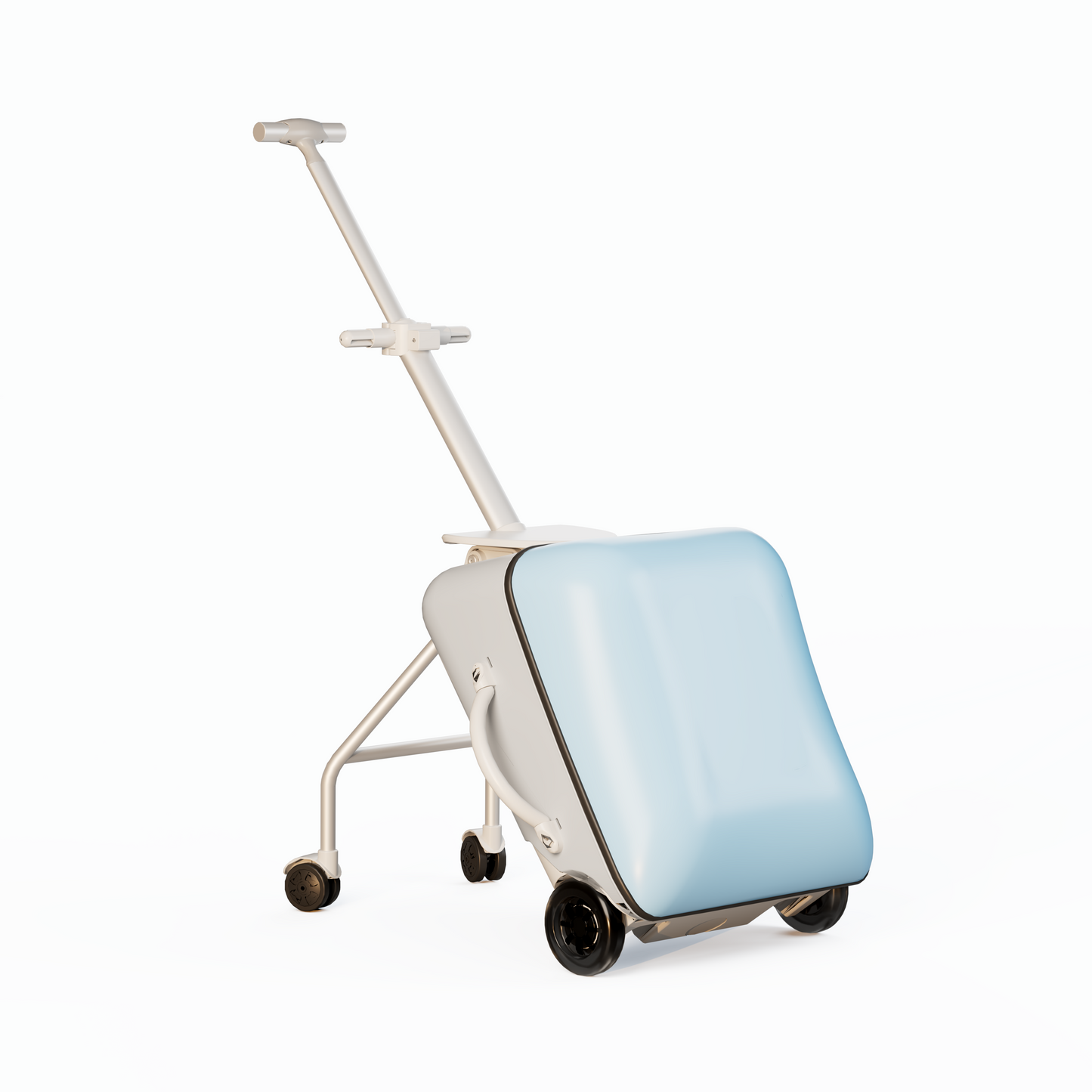 2-in-1 Cabin Suitcase with Seat for Children from 4 Years Expandable Large Opening Capacity 22L Multiple Compartments Practical and Handy Luggage Eazy Blue