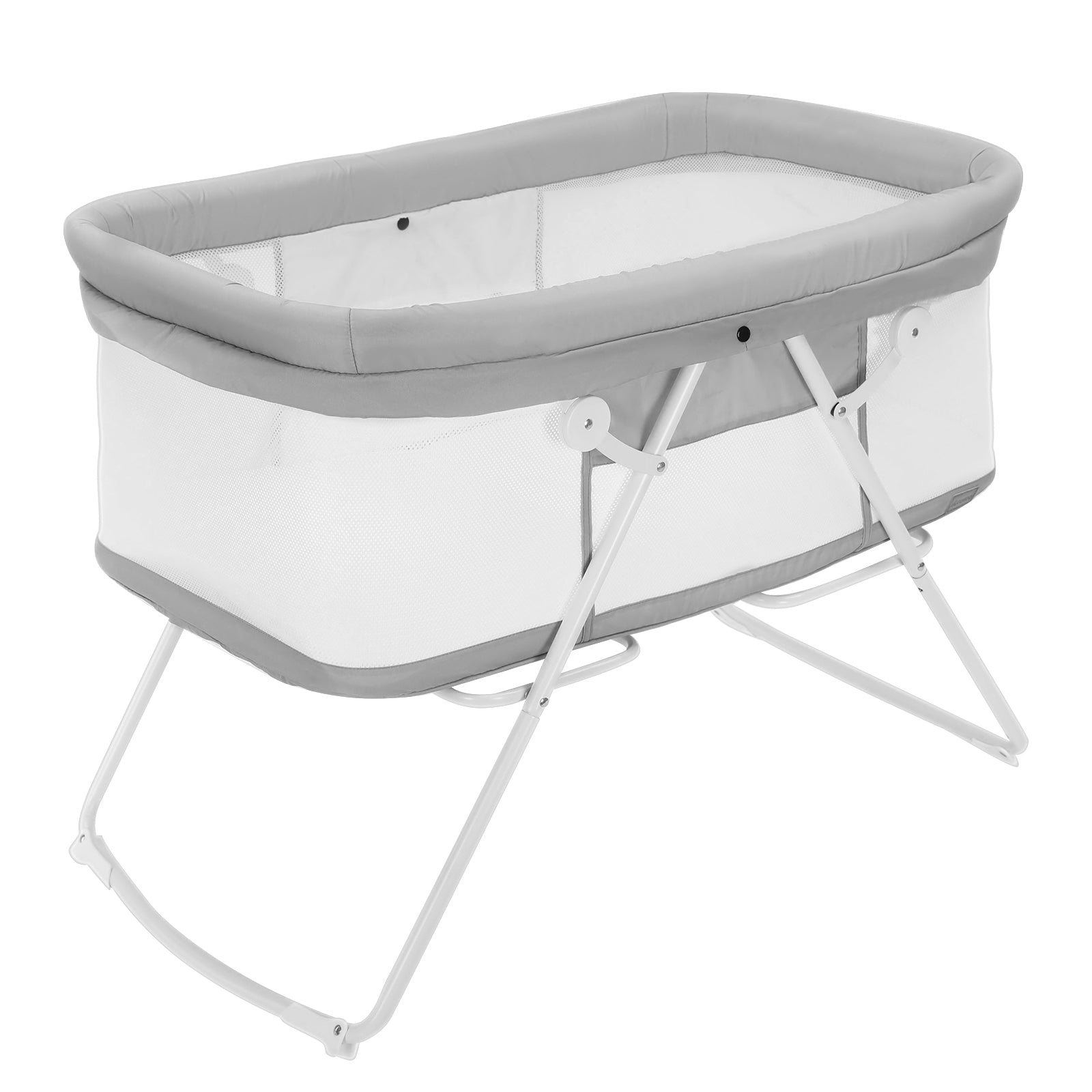 Ubravoo Baby BASSINET グレー折りたたみ式　ベビーベッド Amazon.co.jp: UBRAVOO ベビーベッド ゆりかご ベビーラック