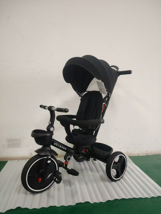 UBRAVOO Baby Dreirad mit Schubstange, 6-in-1-Baby-Push-Bike-Lenk-Kinderwagen, Lernendes Kinderdreirad/Abnehmbare Leitplanke