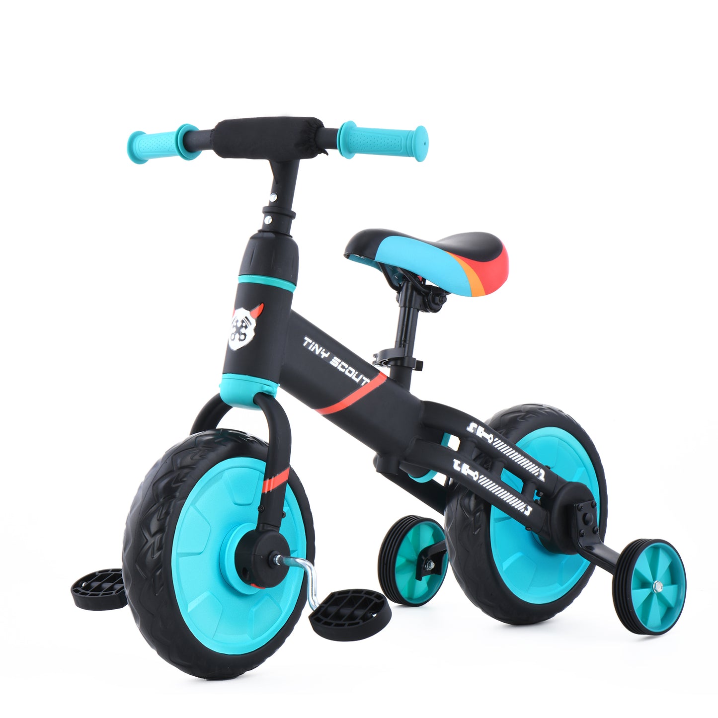 UBRAVOO Laufrad für Kinder ab 3 4 5 Jahre, 4-in-1 Fahrrad mit Option Stützräder und Pedale, Sportlicher Rahmen, 28 cm Räder, Sattel höhenverstellbar
