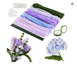 Rosa Tulip Bouquet Pfeifenreiniger Set, 400 Stück Pfeifenputzer zum Basteln 4 Farben Pipe Cleaner mit 20 Stück Grünem Bastelfaden, Geschenkband, Klebeband（Dunkelrosa, Mittelrosa, Hellrosa）