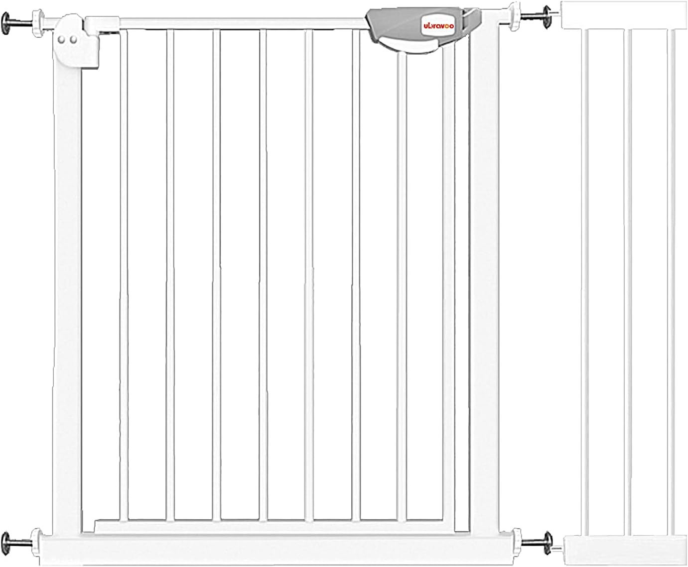 UBRAVOO Babygitter für Türen und Treppen, Höhe 100 cm, Sicherheits-Haustiergitter, Spannungstyp,automatische Schließung, hohe Ausführung, dreifache Verriegelung, offen (Breite:76-84cm)