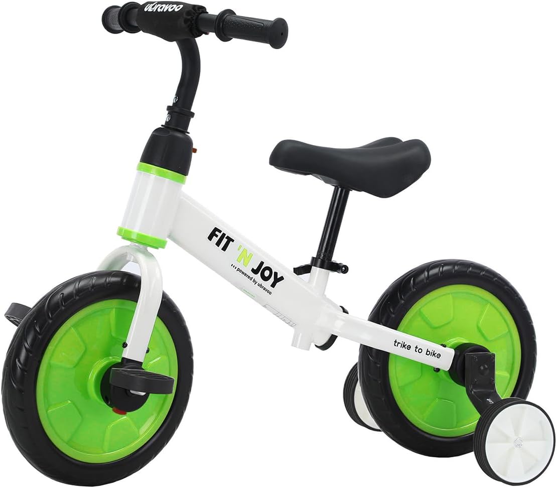 UBRAVOO Fit 'n Joy Kinderfahrrad Fahrräder, 4-in-1 Laufrad für Kinder mit Pedalen und Stützrädern, Trike-to-Bike Kinderrad für Jungen und Mädchen von 2 bis 5 Jahren (Rosa)