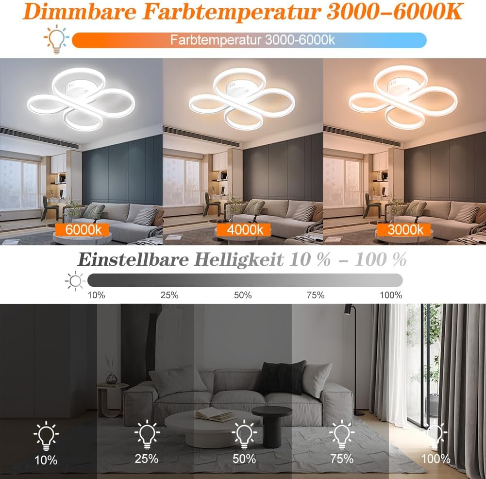 Plafoniera LED 40W 2900LM Alluminio Dimmerabile Lampada da soffitto dal design moderno e rotondo Illuminazione da soffitto LED Lampada da camera da letto per camera da letto soggiorno cucina