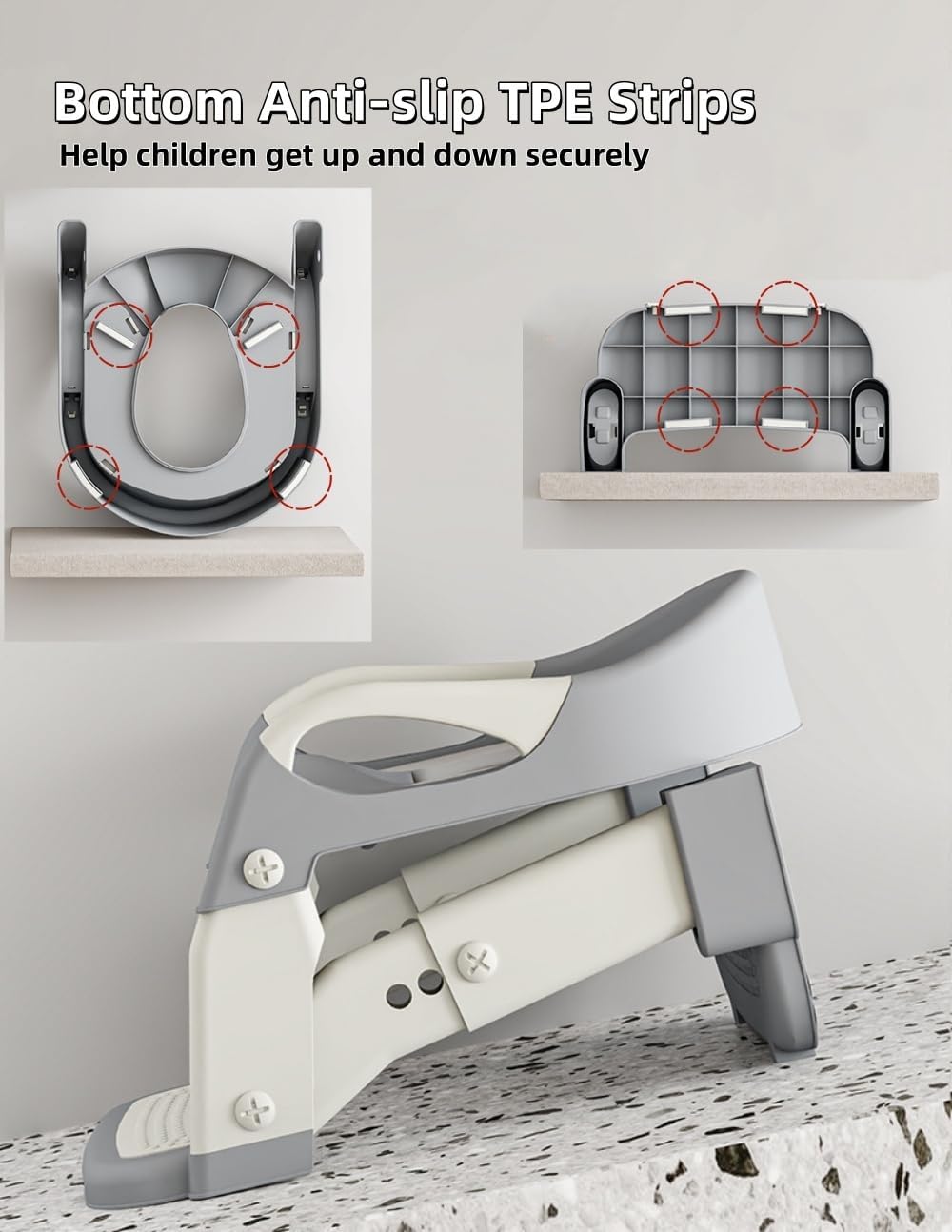 Kinder-Töpfchentrainingssitz mit Stufen, 2-in-1 Kleinkind-Toilettenleitersitz für Jungen und Mädchen