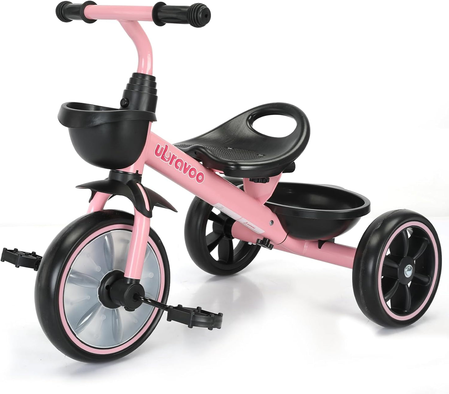 UBRAVOO Laufräder Kinderdreirad, Baby Dreirad, 3-Rad-Fahrrad für 2,5 bis 5/2-4-jährige Jungen und Mädchen, Dreirad mit Ablagekorb vorne und hinten