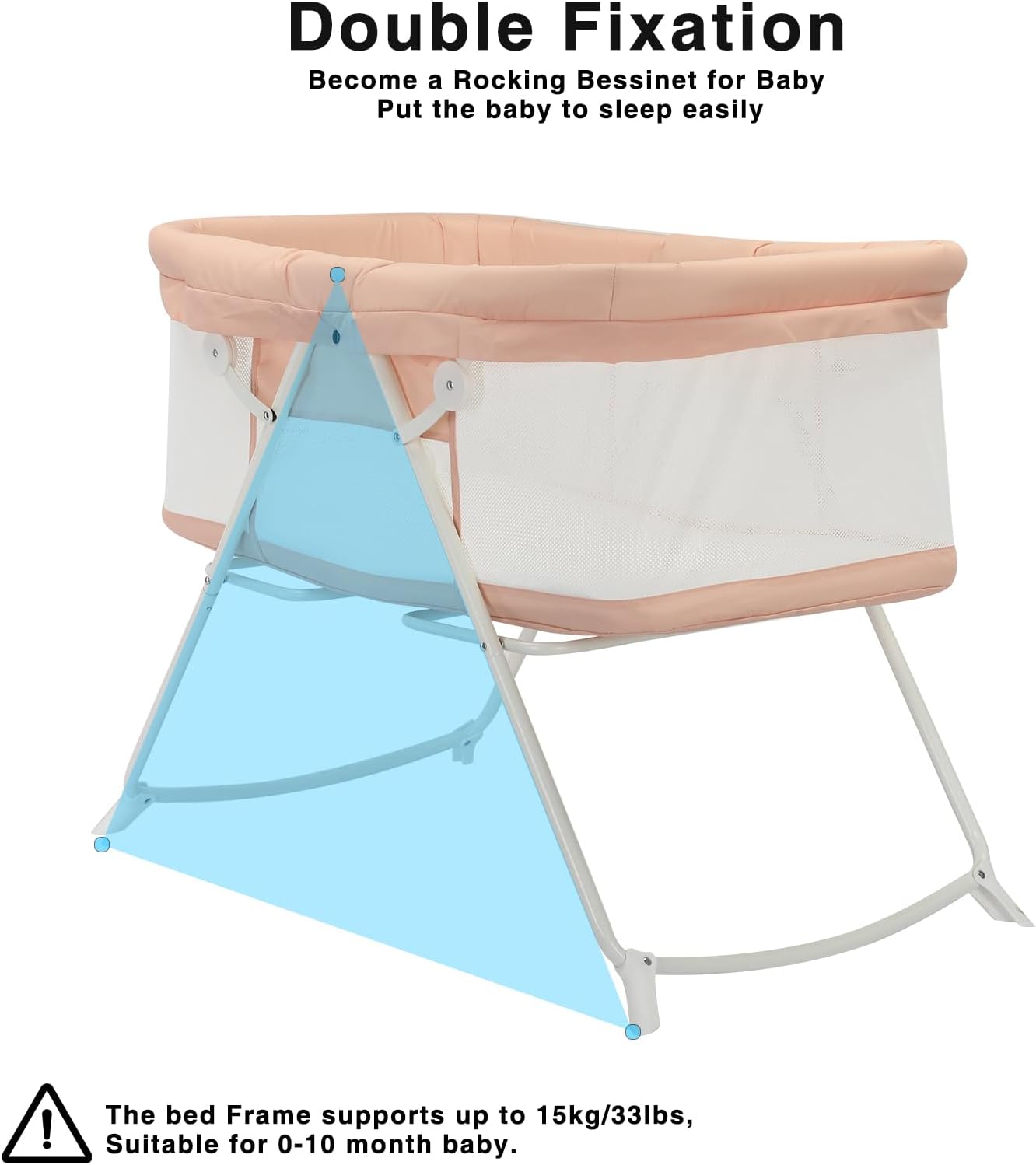 UBRAVOO Babybett, 2-in-1-Babybetten und Babywiegen, Einfach Zusammenklappbares Reisebett mit Matratze Inklusive, Multifunktionales Stubenwagen Baby für Neugeborene