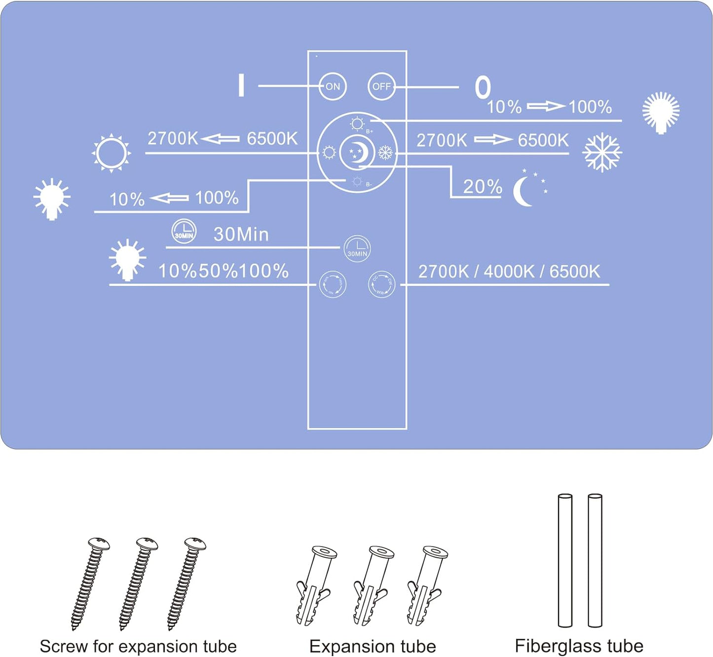 Dimmbar LED Deckenleuchte, Deckenlampe LED Panel 58x20 cm mit Fernbedienung, 22W Küchenlampe 2700K - 6500K Badezimmer Lampe Warmweiß Kaltweißfür Büro Werkstatt Wohnzimmer