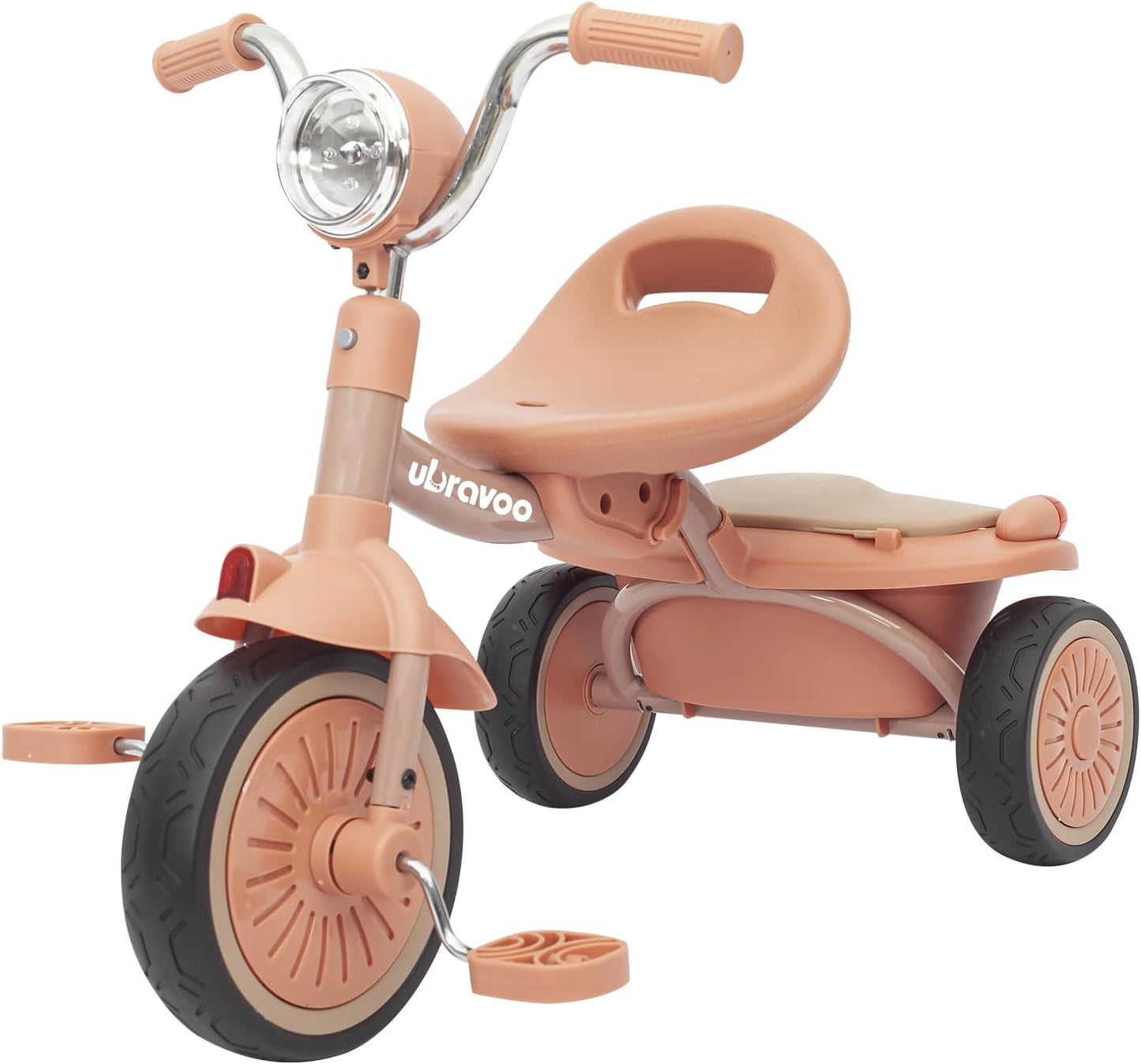 UBRAVOO Baby Dreirad, Klappbares Kleinkind-Dreirad mit Pedalen, Coole Lichter, Robuste Räder und Bequemer Sitz, Baby Erstes Lauflern-Dreirad für 1-5 Jahren im Alter Mädchen und Jungen (Blau)