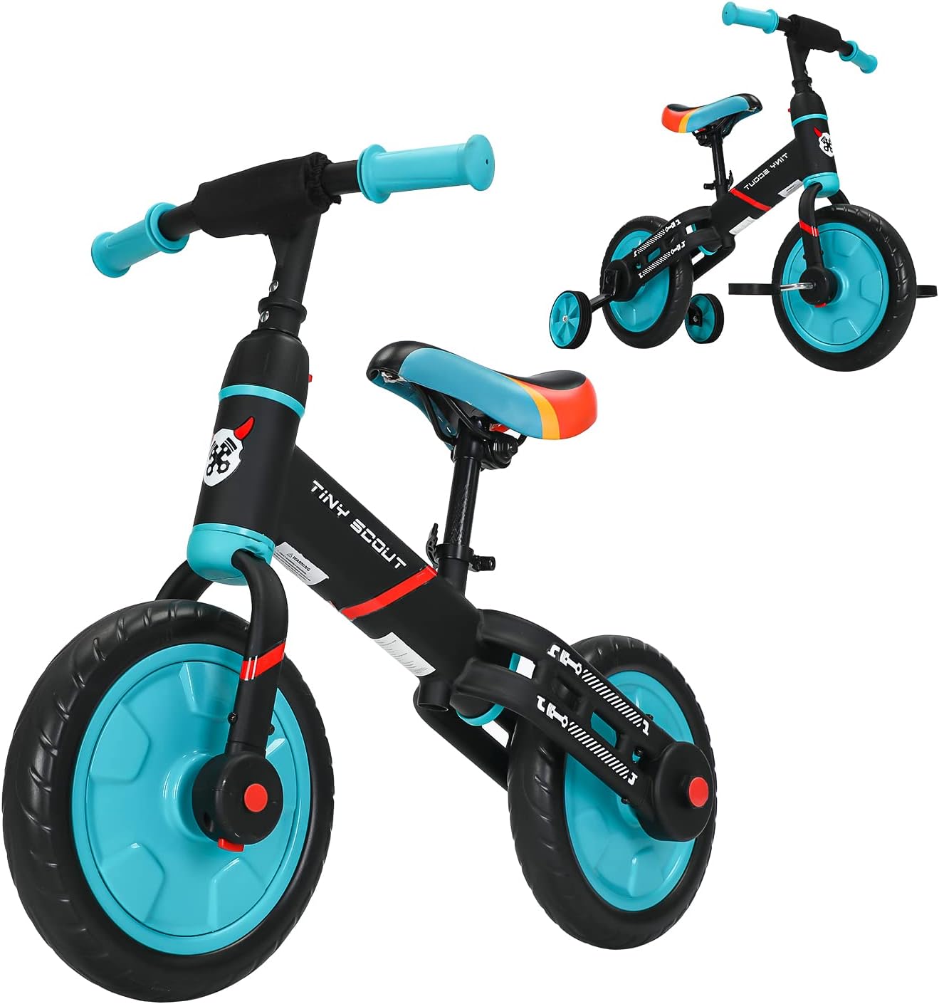 UBRAVOO Laufrad für Kinder ab 3 4 5 Jahre, 4-in-1 Fahrrad mit Option Stützräder und Pedale, Sportlicher Rahmen, 28 cm Räder, Sattel höhenverstellbar