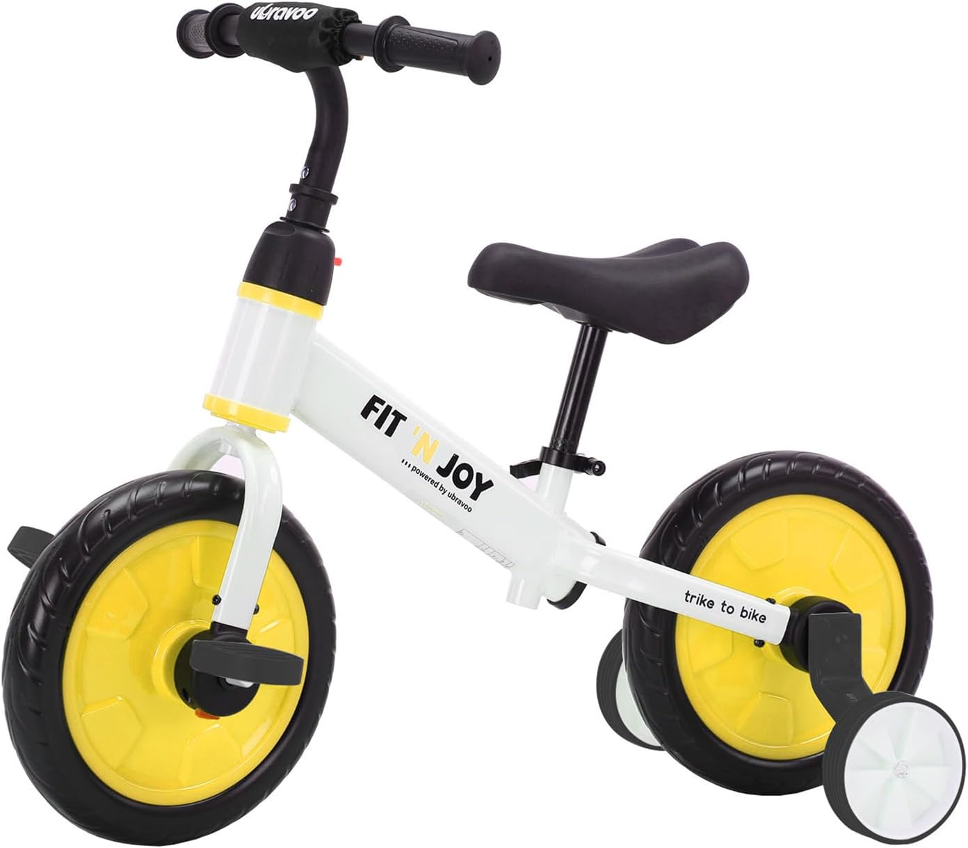 UBRAVOO Fit 'n Joy Kinderfahrrad Fahrräder, 4-in-1 Laufrad für Kinder mit Pedalen und Stützrädern, Trike-to-Bike Kinderrad für Jungen und Mädchen von 2 bis 5 Jahren (Rosa)