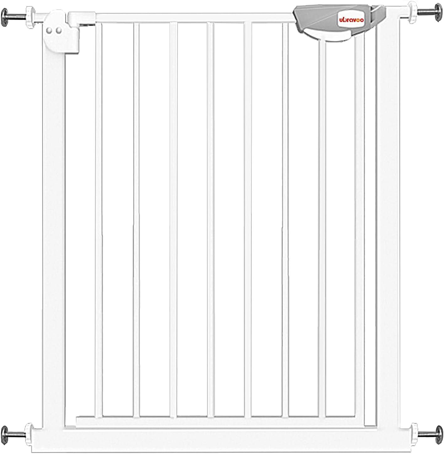 UBRAVOO Babygitter für Türen und Treppen, Höhe 100 cm, Sicherheits-Haustiergitter, Spannungstyp,automatische Schließung, hohe Ausführung, dreifache Verriegelung, offen (Breite:76-84cm)