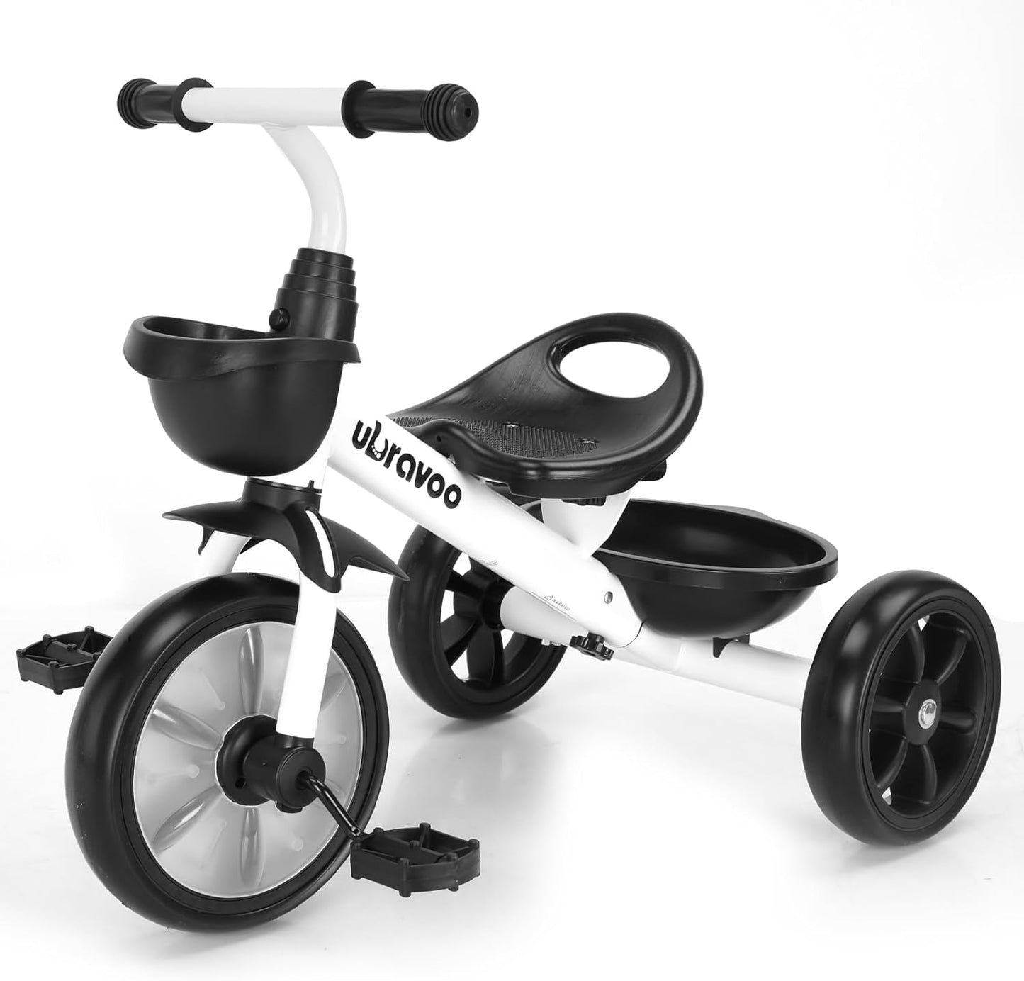 UBRAVOO Laufräder Kinderdreirad, Baby Dreirad, 3-Rad-Fahrrad für 2,5 bis 5/2-4-jährige Jungen und Mädchen, Dreirad mit Ablagekorb vorne und hinten