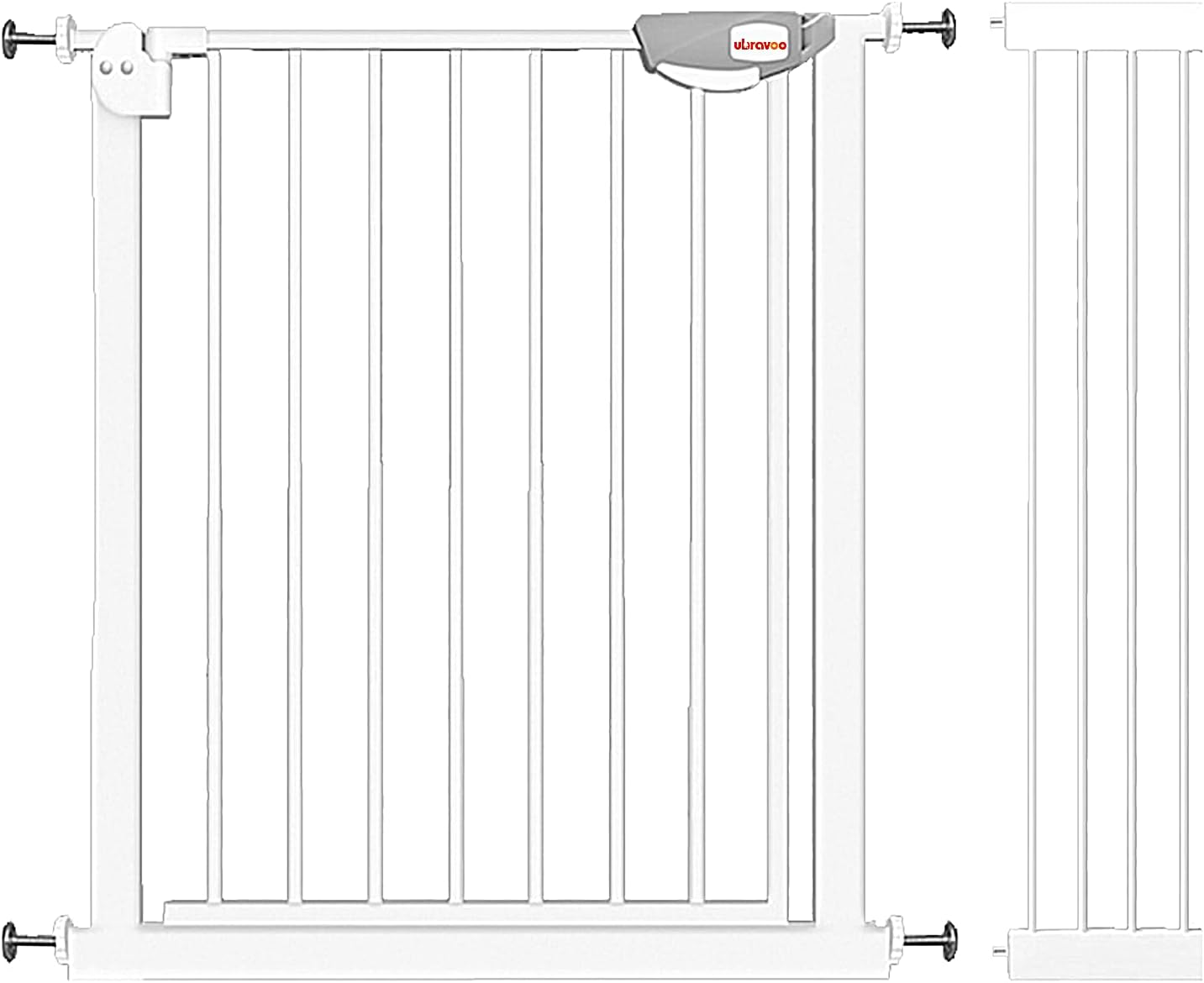 UBRAVOO Babygitter für Türen und Treppen, Höhe 100 cm, Sicherheits-Haustiergitter, Spannungstyp,automatische Schließung, hohe Ausführung, dreifache Verriegelung, offen (Breite:76-84cm)