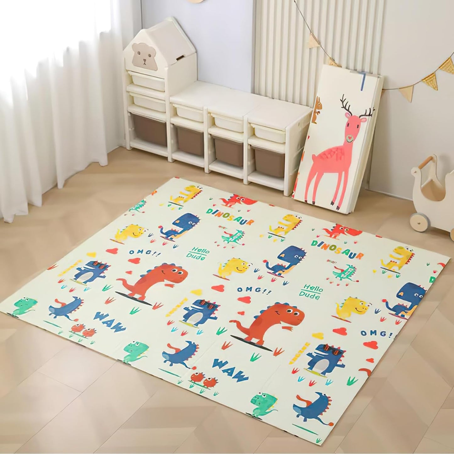 UBRAVOO Faltbare Baby Spielmatte 200x180cm, Dick Gepolsterte XPE-Baby-Krabbelmatte mit Aufbewahrungstasche, rutschfeste, Gepolsterte Baby-Spielmatte für Babys und Kleinkinder, Kleinkinder, Kinder