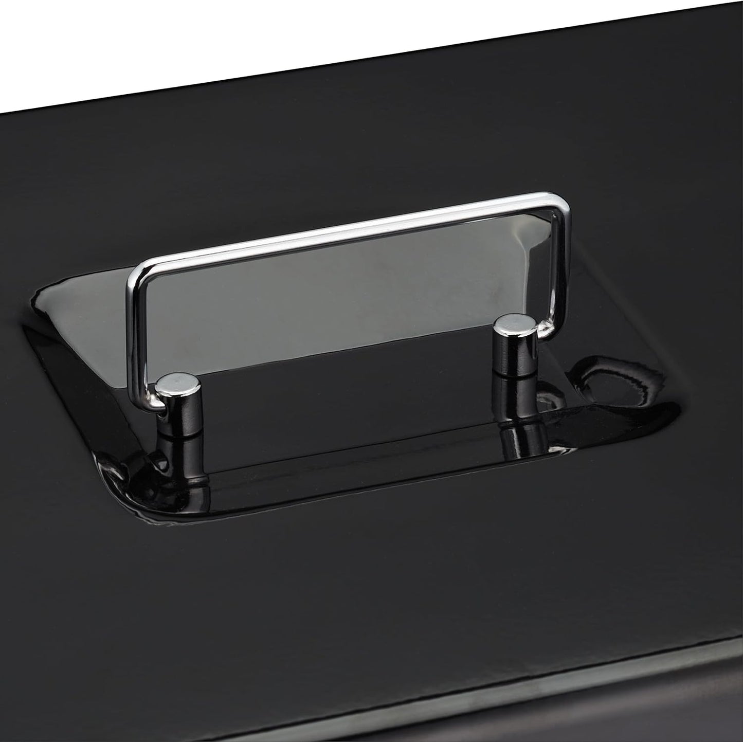 Relaxdays Geldkassette abschließbar, Münzeinsatz & 4 Scheinfächer, Geldkasse Eisen, HxBxT: 8,5 x 30,5 x 24,5 cm, schwarz