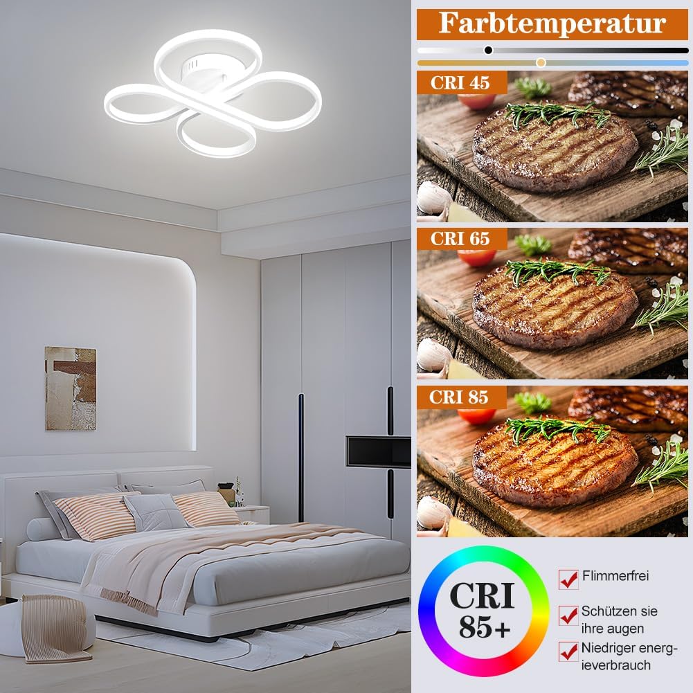 Plafoniera LED 40W 2900LM Alluminio Dimmerabile Lampada da soffitto dal design moderno e rotondo Illuminazione da soffitto LED Lampada da camera da letto per camera da letto soggiorno cucina