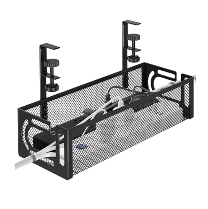 Punch-free under-table storage basket