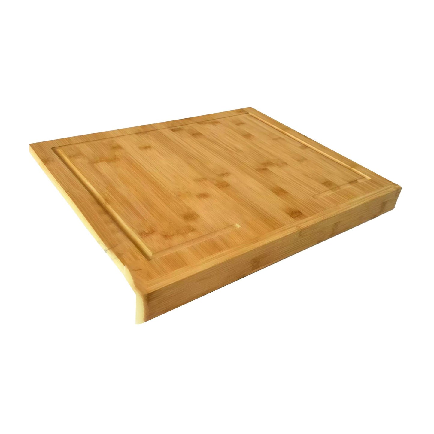 Counter Edge Chopping Board Wood | Large Bamboo Cutting Board with Lip and Grooves | Butchers Block | Kitchen Counter Saver | Cutting Edge | Chopping Block