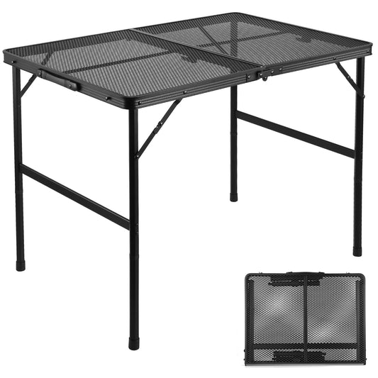 Table Outdoor Foldable  - Camping Table Foldable 3 Height Adjustable Garden Table Camping Table Lightweight and Portable Small Barbecue Table for Picnic Camping