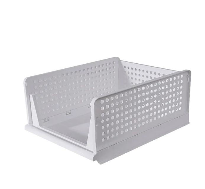 Folding Clothes Storage Box - White - 2 pcs