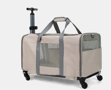 Single box pet trolley case foldable travel bag cat portable large capacity foldable breathable car hand