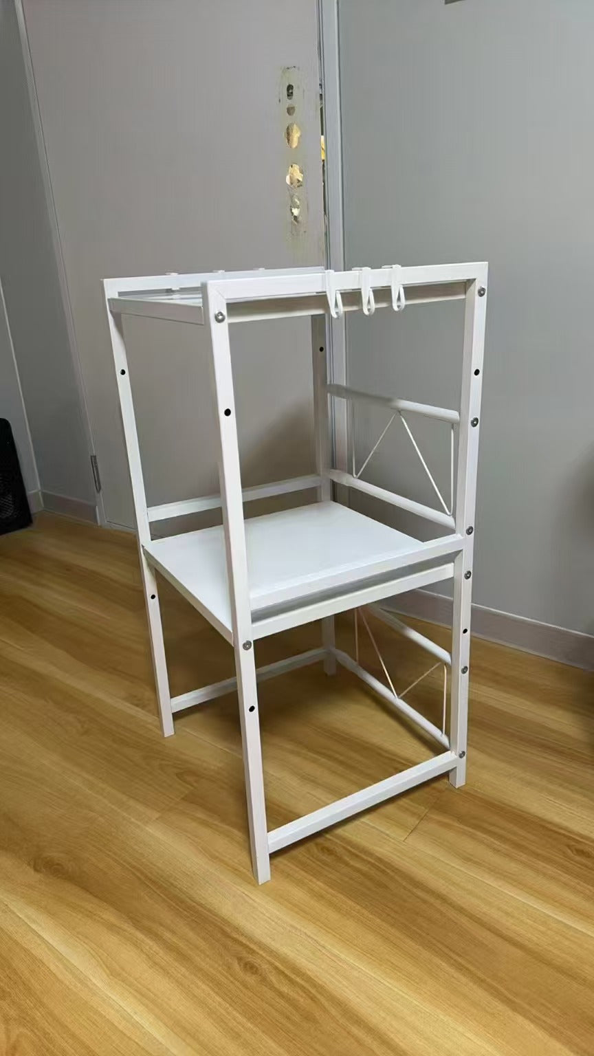 Microwave Rack 2 Tier Microwave Rack with 6 Hooks Kitchen Storage Rack Countertop Microwave Bread Rack